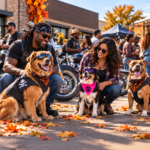 Autumn Biker Festival with Happy Dogs